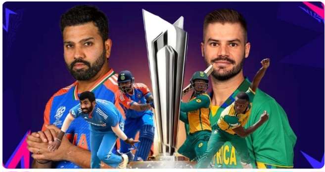 आईसीसी टि-२० विश्वकप २०२४  उपाधिका लागि  भारत र दक्षिण अफ्रिकाले प्रतिस्पर्धा गर्दै।