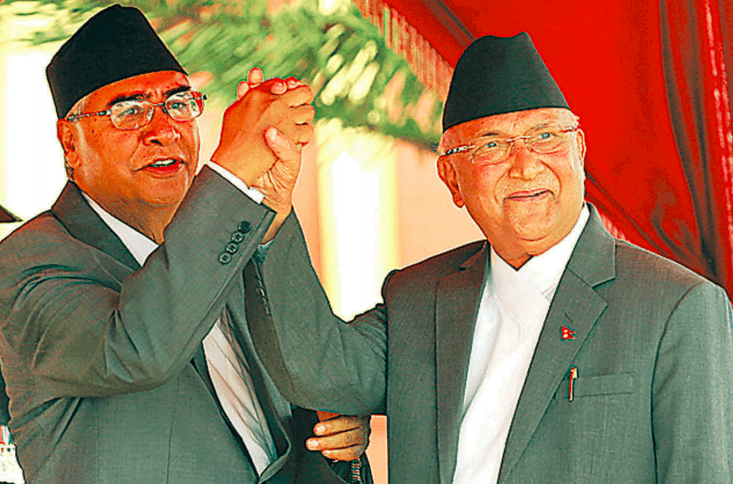 सरकारमा दाबी पेश गर्न शीतल निवास पुगे ओली–देउवा