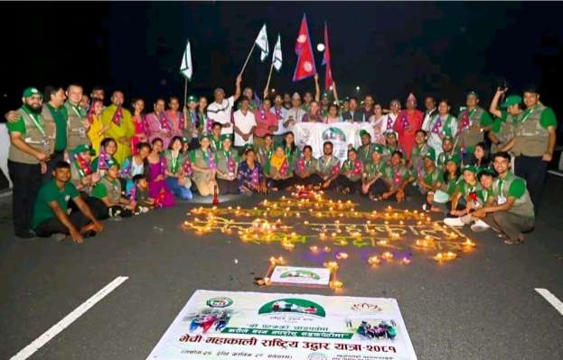 झापाको मेची पुलबाट मेची–महाकाली राष्ट्रिय उद्धार यात्रा सुरु