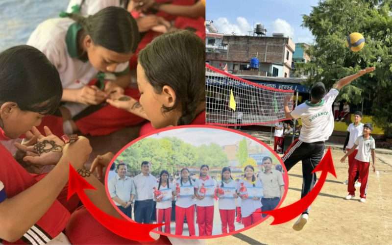 एड्भान्स एकेडेमीमा तहगत मेहेन्दी तथा भलिबल प्रतियोगिता सम्पन्न